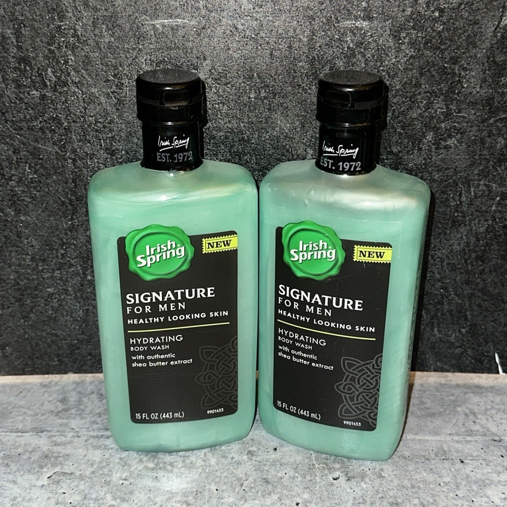 2 Lot Irish Spring Signature for Men Hydrating Body Wash 15 oz. RARE